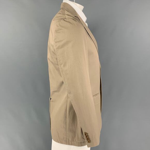 GITMAN BROS for UNIONMADE Size 40 Khaki Cotton Notch Lapel Sport Coat - Picture 2 of 6